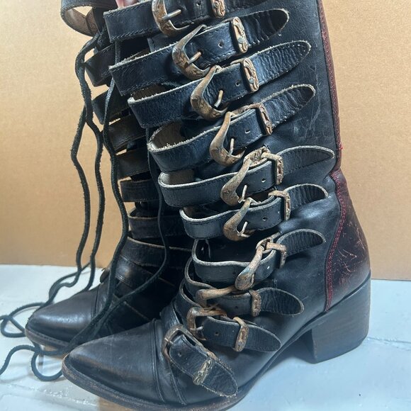 Rare Vintage Freebird by Steven Stoke Boots Dark Brown Size 6 - Picture 10 of 16